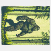 Bigfoot uit voor een boswandeling fleece deken (Voorkant (Horizontaal))