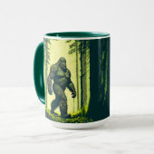 Bigfoot uit voor een boswandeling mok (Voorkant links)