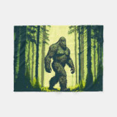 Bigfoot uit voor een boswandeling sasquatch fleece deken (Voorkant (Horizontaal))