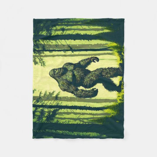 Bigfoot uit voor een boswandeling sasquatch fleece deken (Voorkant)