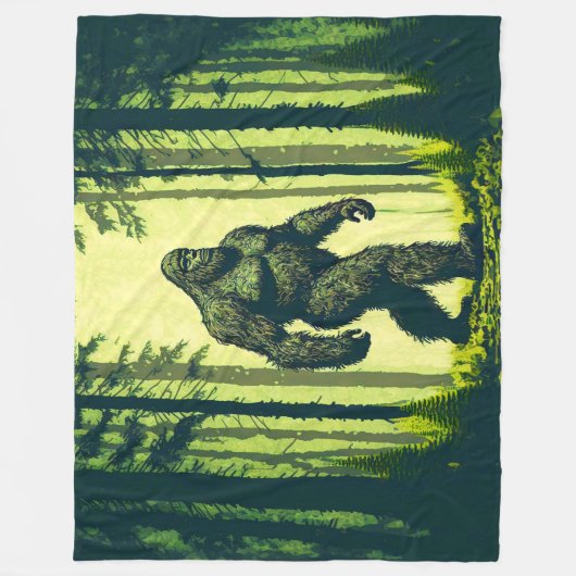 Bigfoot uit voor een boswandeling sasquatch fleece deken (Voorkant)