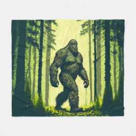 Bigfoot uit voor een boswandeling sasquatch fleece deken