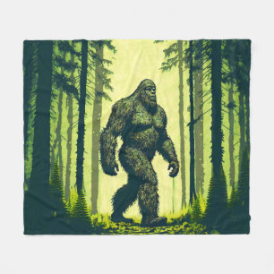 Bigfoot uit voor een boswandeling sasquatch fleece deken