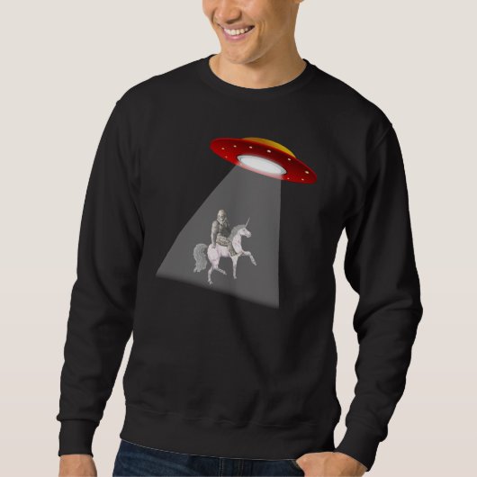 Bigfoot Unicorn UFO Abduction Sweatshirt (Voorkant)