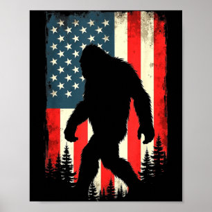 Bigfoot usa vlag patriottische vierde juli poster