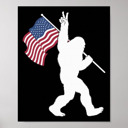 Bigfoot Usa Vlag Poster (Voorkant)