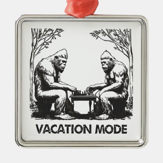 Bigfoot Vacation Mode Schaken Metalen Ornament (Voorkant)