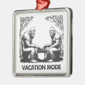 Bigfoot Vacation Mode Schaken Metalen Ornament (Links)