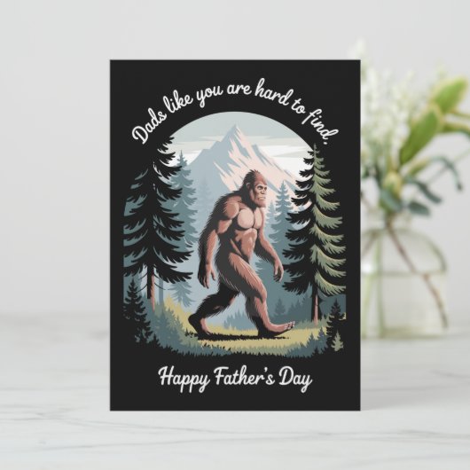 Bigfoot Vaderdag Sasquatch Funny Dad Kaart (Staand voorkant)