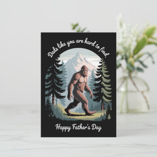 Bigfoot Vaderdag Sasquatch Funny Dad Kaart (Staand voorkant)