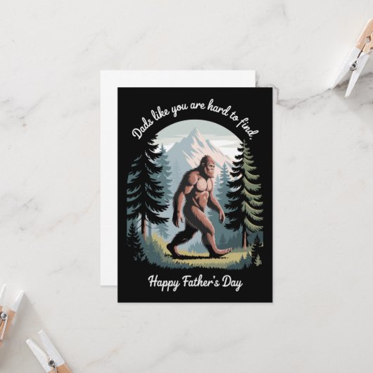 Bigfoot Vaderdag Sasquatch Funny Dad Kaart (Voorkant / Achterkant in situ)