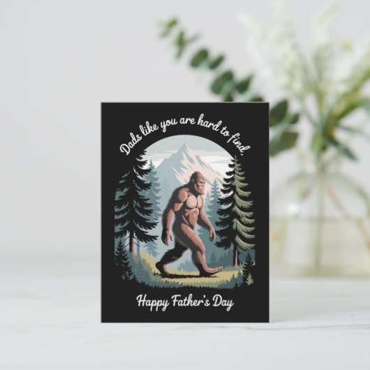Bigfoot Vaderdag Sasquatch Grappige Vader Briefkaart (Staand voorkant)