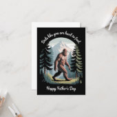 Bigfoot Vaderdag Sasquatch Grappige Vader Kaart (Voorkant / Achterkant in situ)