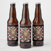 Bigfoot Valentijnsdag Funny Hearts Sasquatch Liefd Bier Etiket (Flessen)