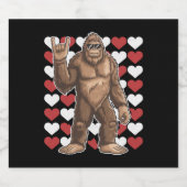 Bigfoot Valentijnsdag Funny Hearts Sasquatch Liefd Bier Etiket (Enkel label)