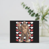 Bigfoot Valentijnsdag Funny Hearts Sasquatch Liefd Briefkaart (Staand voorkant)