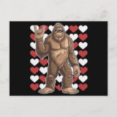 Bigfoot Valentijnsdag Funny Hearts Sasquatch Liefd Briefkaart (Voorkant)