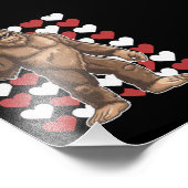 Bigfoot Valentijnsdag Funny Hearts Sasquatch Liefd Foto Afdruk (Hoek)