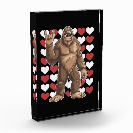 Bigfoot Valentijnsdag Funny Hearts Sasquatch Liefd Fotoblokken (Links)