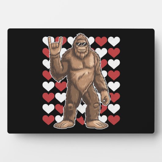 Bigfoot Valentijnsdag Funny Hearts Sasquatch Liefd Fotoplaat (voorkant)