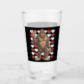 Bigfoot Valentijnsdag Funny Hearts Sasquatch Liefd Glas (Voorkant)