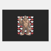 Bigfoot Valentijnsdag Funny Hearts Sasquatch Liefd Inpakpapier Vel (Voorkant)