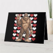 Bigfoot Valentijnsdag Funny Hearts Sasquatch Liefd Kaart (Voorkant)