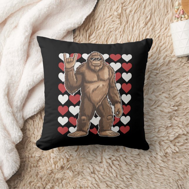 Bigfoot Valentijnsdag Funny Hearts Sasquatch Liefd Kussen (Deken)