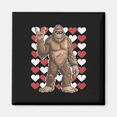 Bigfoot Valentijnsdag Funny Hearts Sasquatch Liefd Magneet (Voorkant)