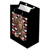 Bigfoot Valentijnsdag Funny Hearts Sasquatch Liefd Medium Cadeauzakje (Voorkant Gekanteld)