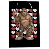 Bigfoot Valentijnsdag Funny Hearts Sasquatch Liefd Medium Cadeauzakje (Voorkant)