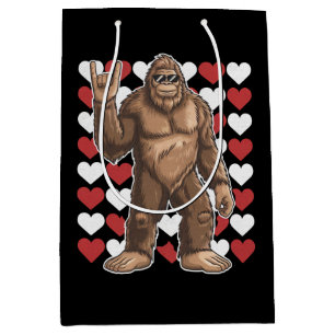 Bigfoot Valentijnsdag Funny Hearts Sasquatch Liefd Medium Cadeauzakje