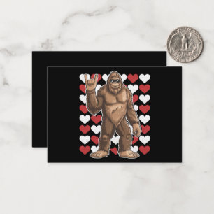 Bigfoot Valentijnsdag Funny Hearts Sasquatch Liefd Notitiekaartje