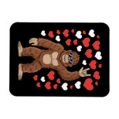 Bigfoot Valentijnsdag Funny Hearts Sasquatch Magneet (Horizontaal)