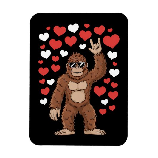 Bigfoot Valentijnsdag Funny Hearts Sasquatch Magneet (Verticaal)