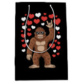 Bigfoot Valentijnsdag Funny Hearts Sasquatch Medium Cadeauzakje (Voorkant)