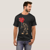 Bigfoot Valentijnsdag Funny Sasquatch Hearts Love T-shirt (Voorkant volledig)