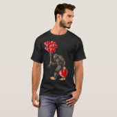 Bigfoot Valentijnsdag Funny Sasquatch Hearts Love T-shirt (Voorkant volledig)