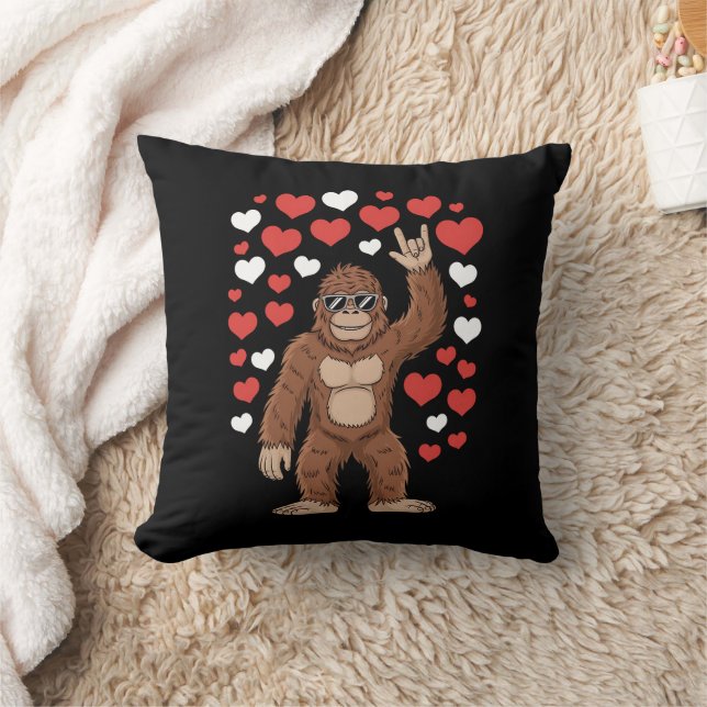 Bigfoot Valentijnsdag Grappige Harten Sasquatch Kussen (Deken)