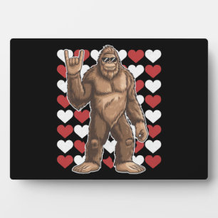 Bigfoot Valentijnsdag Grappige Harten Sasquatch Li Fotoplaat