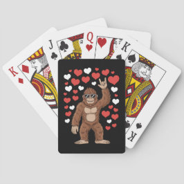 Bigfoot Valentijnsdag Grappige Harten Sasquatch Pokerkaarten