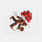 Bigfoot Valentines Day Funny Sasquatch Hearts Love Fleece Deken (Voorkant (Horizontaal))