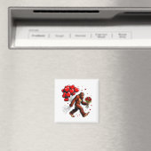 Bigfoot Valentines Day Funny Sasquatch Hearts Love Magneet (Insitu (Vaatwasser))