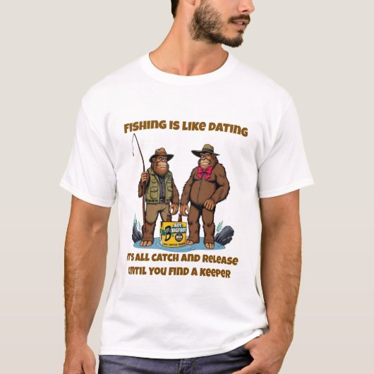 Bigfoot vangt een keeper t-shirt (Voorkant)