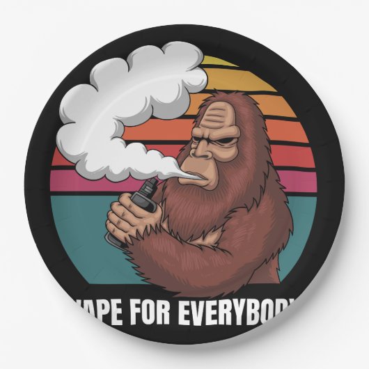 bigfoot vape vector illustratie papieren bordje (Voorkant)