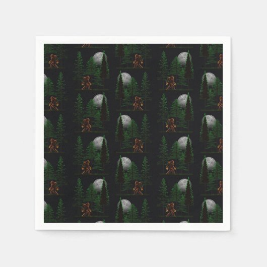 Bigfoot verbergen en zoeken in bos servet (Voorkant)