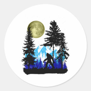 Bigfoot verbergt zich onder volle maan voor Sasqua Ronde Sticker