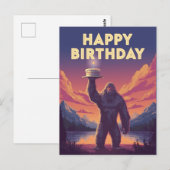 BigFoot Verjaardag Cryptozoölogie Kunst Weir Weird Briefkaart (Voorkant / Achterkant)