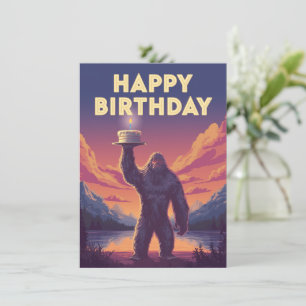 BigFoot Verjaardag Cryptozoology Art Raar Grappig Kaart