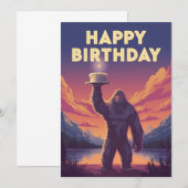 BigFoot Verjaardag Cryptozoology Art Raar Grappig Kaart (Voorkant / Achterkant)